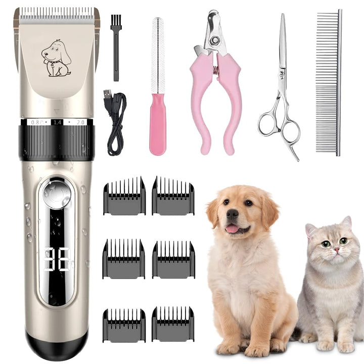 KAEFUYS Schermaschine Hund - IPX7 Wasserdichte Hundeschermaschine Professionelle Tierhaarschneidemas