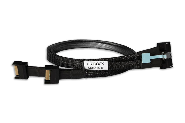 ICY DOCK MB413L-B Datenkabel - 1x MCIO 8i SFF-TA-1016 zu 2x MCIO 4i SFF-TA-1016 Länge 50cm PCIe 5.0