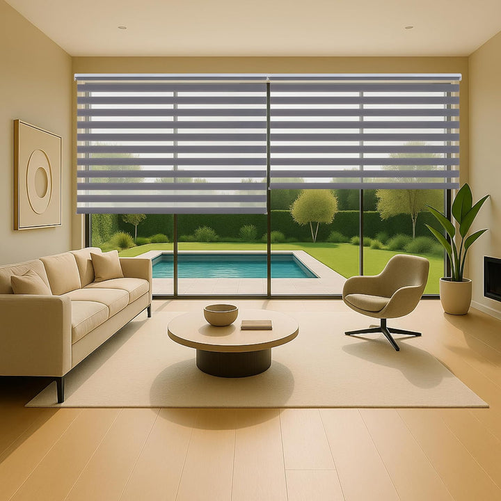 STORESDECO Doppelrollo, Duo Rollo für Fenster und Türen, Zebra Rollo Lichtdurchlässig und verdunkeln