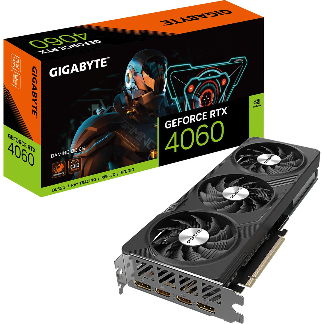Gigabyte NVIDIA GeForce RTX 4060 GAMING OC Graphics Card - 8GB GDDR6, 128-bit, PCI-E 4.0, 2550MHz Co