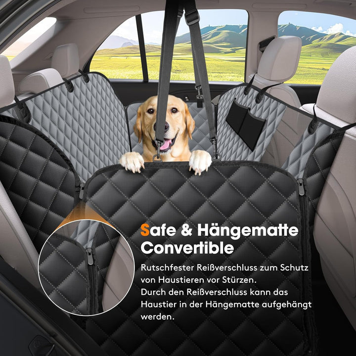 JOEJOY Hundedecke Auto Rückbank,Hundedecke Auto mit Sichtfenster und Seitenschutz, rutschfest, Wasse