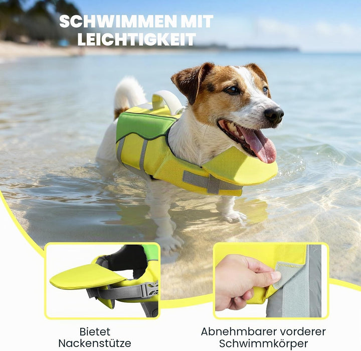 VIVAGLORY Front Float Schwimmweste Hund, Hundeschwimmweste für Bootfahren, Schwimmweste with Kopfstü