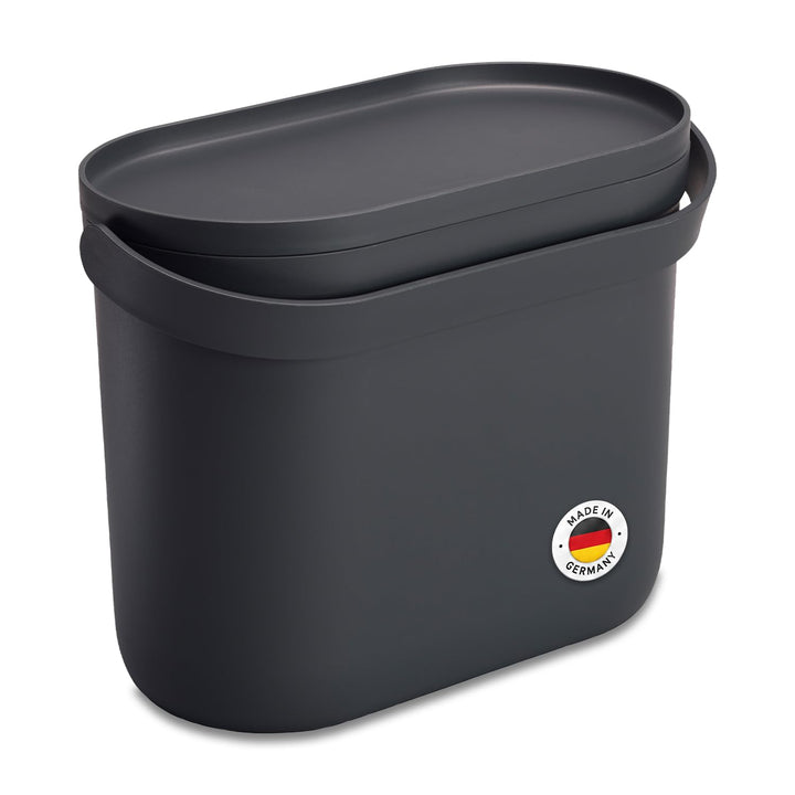 GARANTIA NOVA Biomülleimer 8 Liter Graphite Grey - für klare Küchenordnung auf der Arbeitsplatte - m