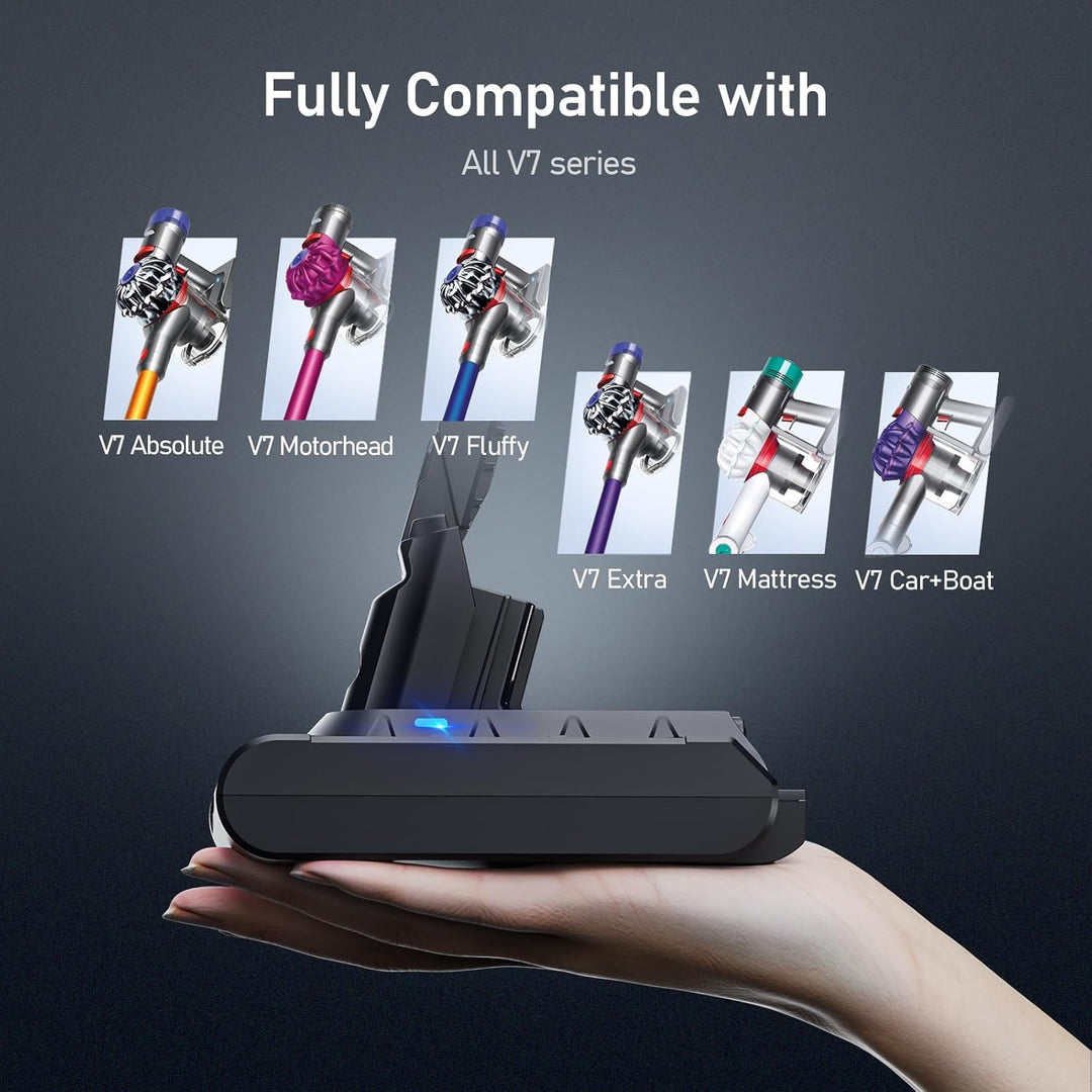 Keenstone 8000mAh V7 Akku, Ersatzakku für Dyson SV11 V7 Animal Trigger Abosolute Motorhead Pro Fluff