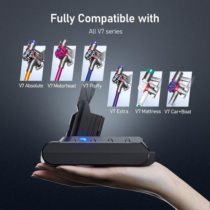 Keenstone 8000mAh V7 Akku, Ersatzakku für Dyson SV11 V7 Animal Trigger Abosolute Motorhead Pro Fluff