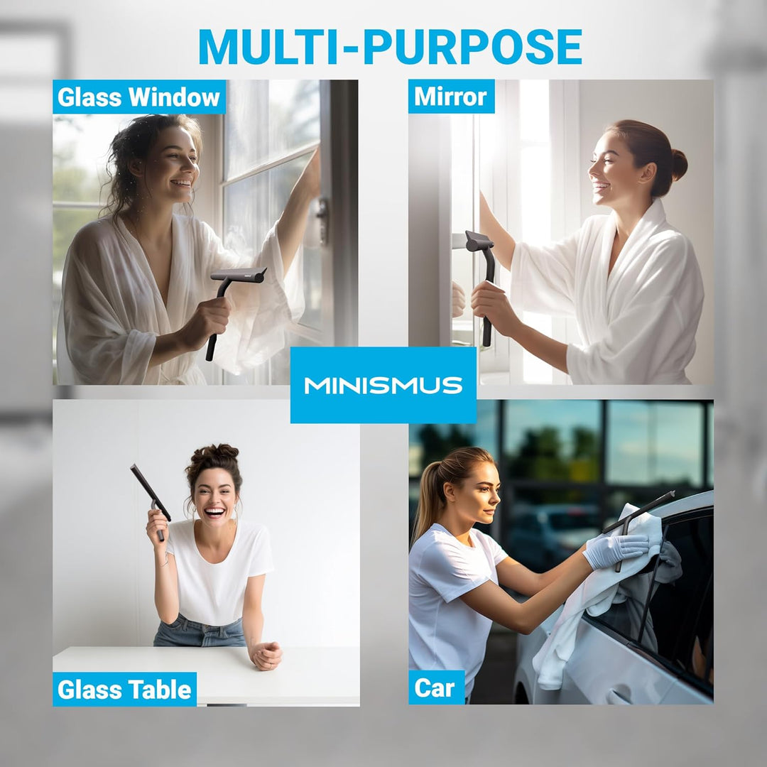 Minismus Silikon Duschabzieher für Glastüren und Fenster 33 cm – Fensterabzieher Badezimmer und Spie