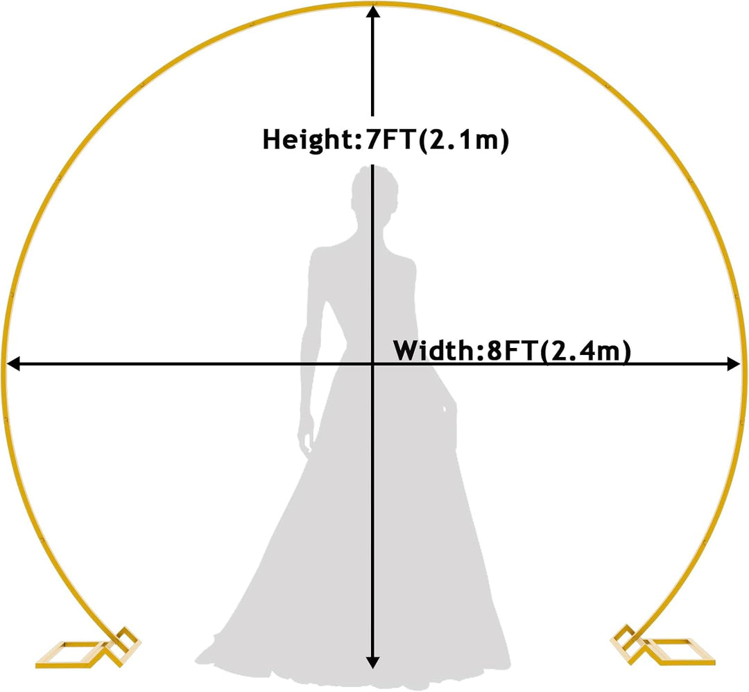Wokceer 2,4 m Gold Ballonbogen für Hochzeit Hochzeitsbogen Ballon Bogen Stand für Party Metall Kreis