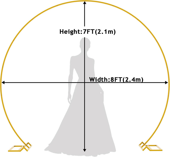 Wokceer 2,4 m Gold Ballonbogen für Hochzeit Hochzeitsbogen Ballon Bogen Stand für Party Metall Kreis