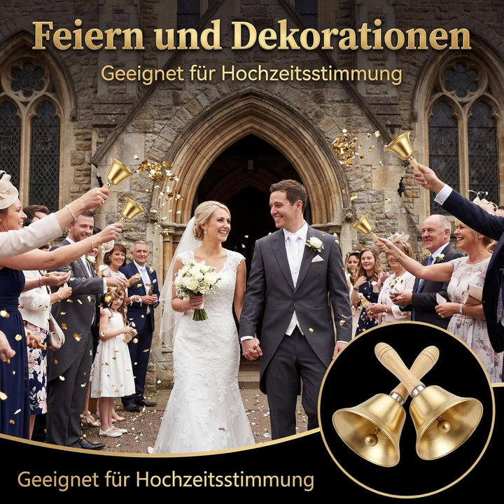 2er Set Hochwertiges Lauter Metallhandglocken Aus Messing Ideal für Festliche Anlässe Meditation Yog