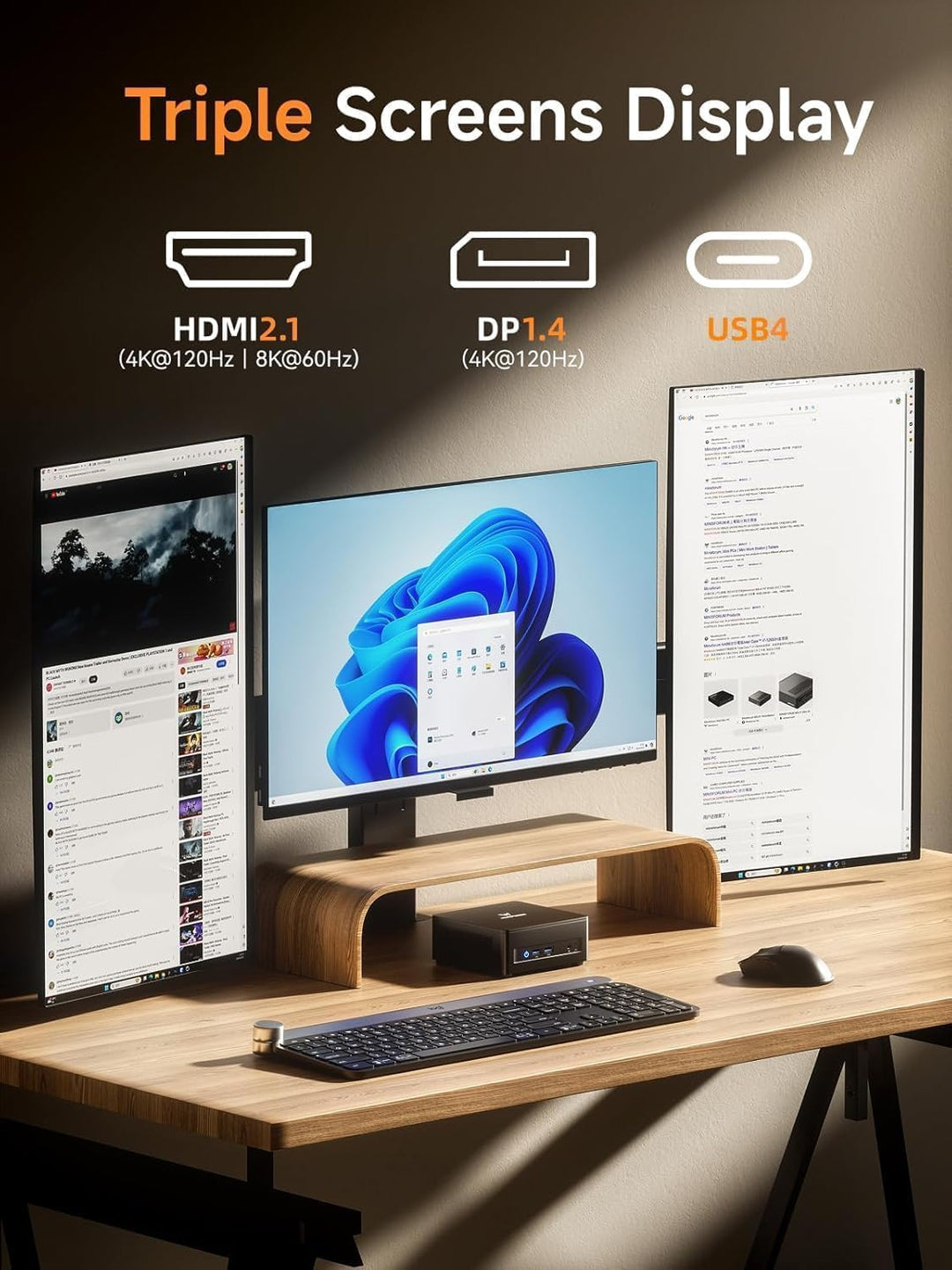 MINISFORUM UM690L Slim Mini PC, AMD Ryzen 9 6900HX Mini Computer (8C/16T, bis zu 4,9 GHz), 16 GB LPD