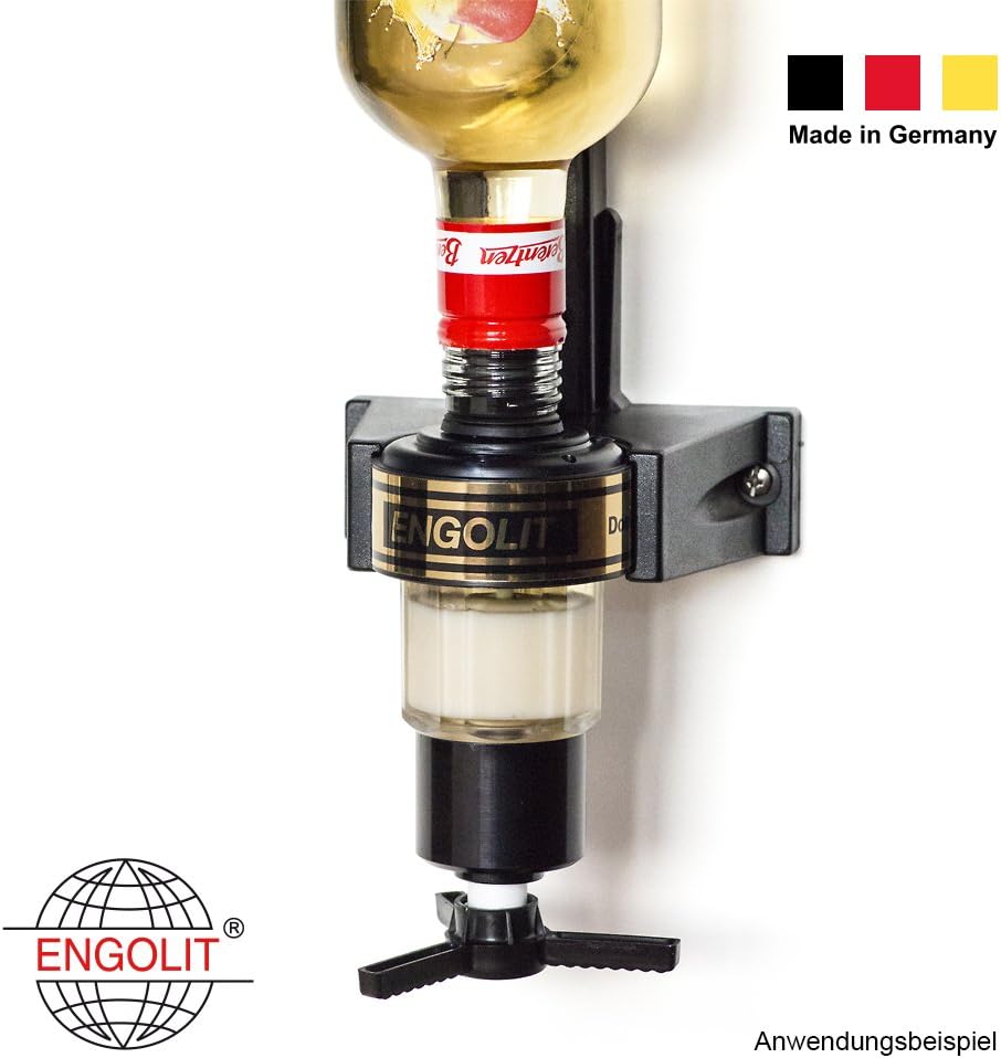 2,5 cl ENGOLIT Dosierer (mit Drehkreuz) inkl. Flaschenhalter | Made in Germany | Schnapsspender Port