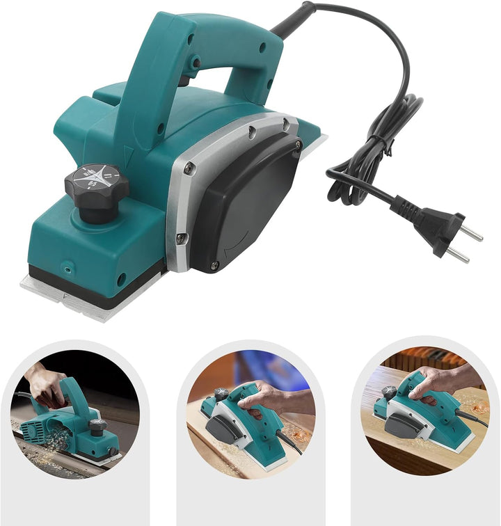 Elektrohobel, 600W Hobelmaschine, Handhobel Elektrisch, Hochfester Riemen, Stufenlos Einstellbarer G