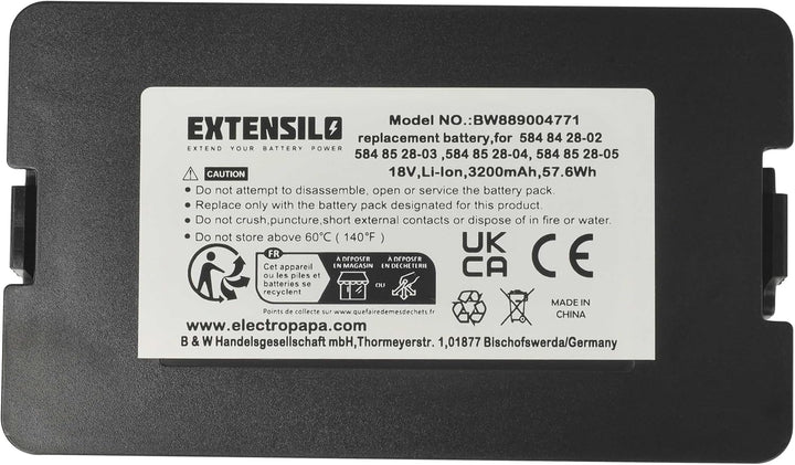 Akku kompatibel mit Gardena SILENO minimo 15202-20, 250 Rasenroboter (3,2Ah, 18V, Li-Ion)