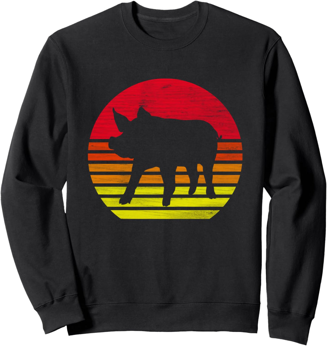 Retro Schwein Silhouette Sweatshirt