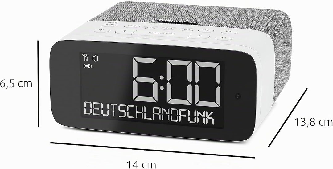 TechniSat DIGITRADIO 52 ASA – DAB+ Radiowecker mit Automatic Safety Alert (ASA, UKW, Wecker, Vier We