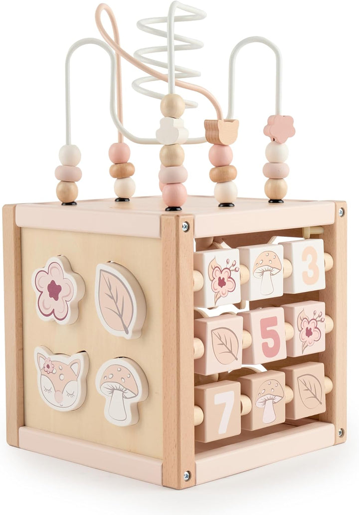 Bieco Motorikwürfel REH Ella XXL nachhaltiges Holz FSC® | Spielwürfel Baby | Motorikwürfel ab 1 Jahr