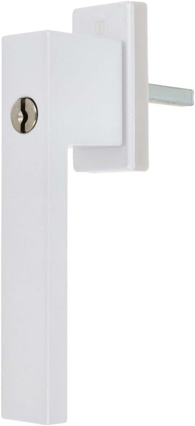 Design Aluminium Fenstergriff Dublin abschliessbar - pulverbeschichtet, Farbe:Weiss RAL 9016 (matt),