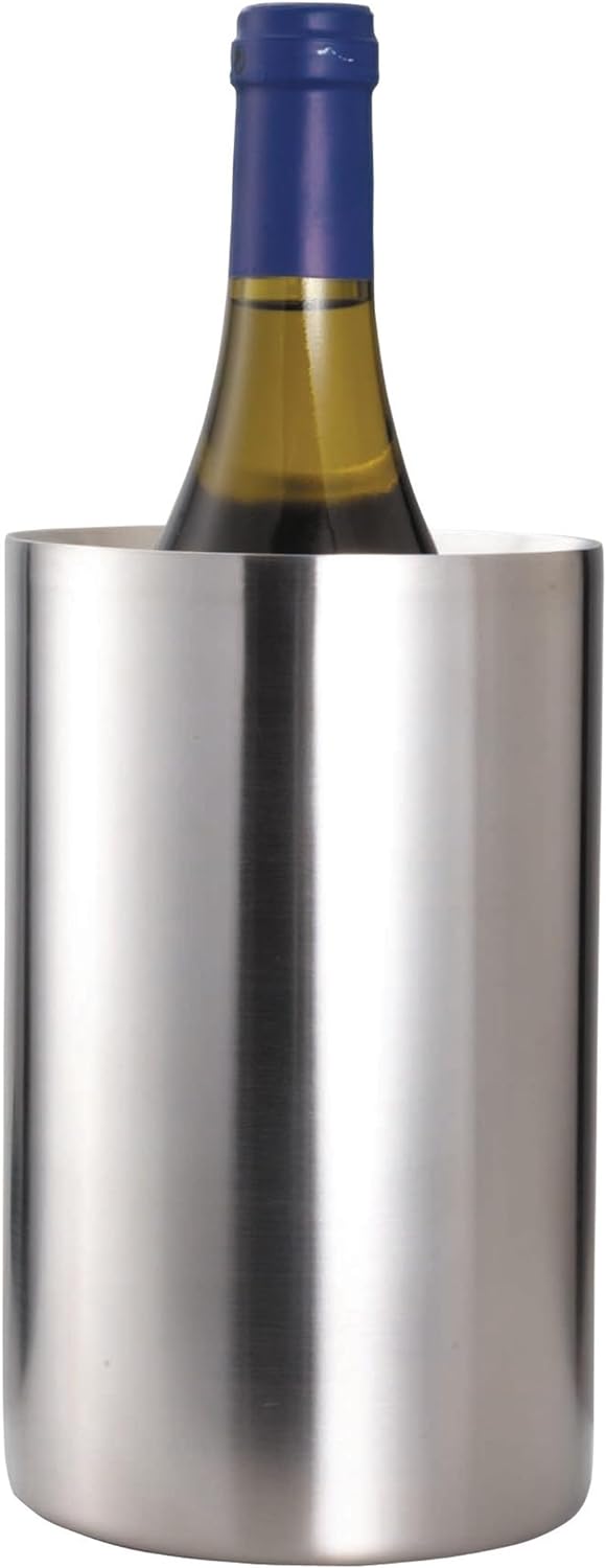 Bar Craft Weinkühler, für einzelne Flaschen, in Geschenkbox, gebürsteter Edelstahl, Silber, 12 cm x