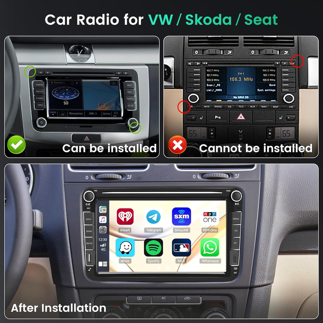 8 Core 6G+128G DSP Hikity Android 15 Autoradio für VW Golf 5 6 Passat Tiguan Polo Caddy Seat, 8" Tou