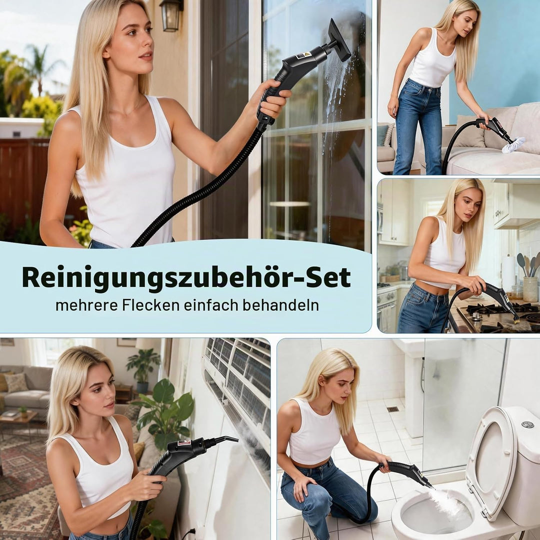 Neu 3-Stufig Einstellbarer Dampfreiniger Handgerät für Alles Haushalt Und Auto, 11s Aufheizzeit, 3ba