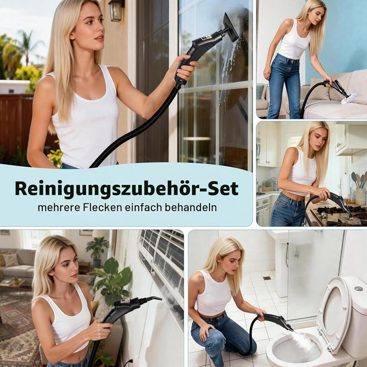 Neu 3-Stufig Einstellbarer Dampfreiniger Handgerät für Alles Haushalt Und Auto, 11s Aufheizzeit, 3ba
