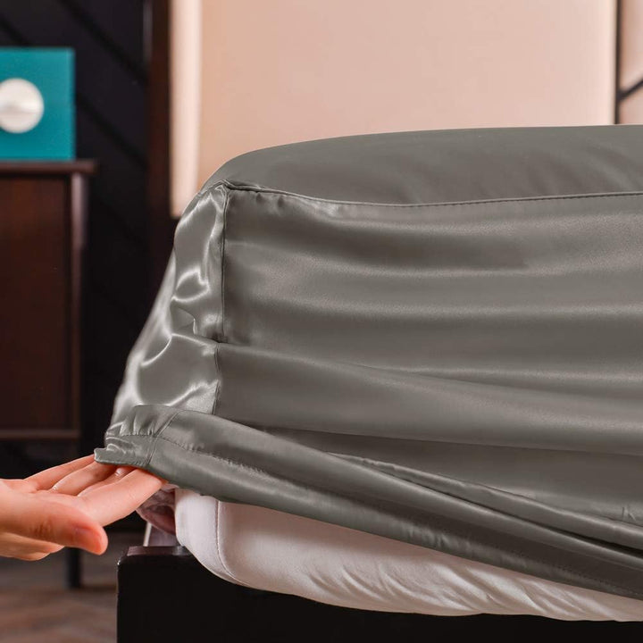 THXSILK Seide Spannbettlaken Spannbetttücher Seide Bettlaken 100% Maulbeerseide 19 Momme mit Rundumg