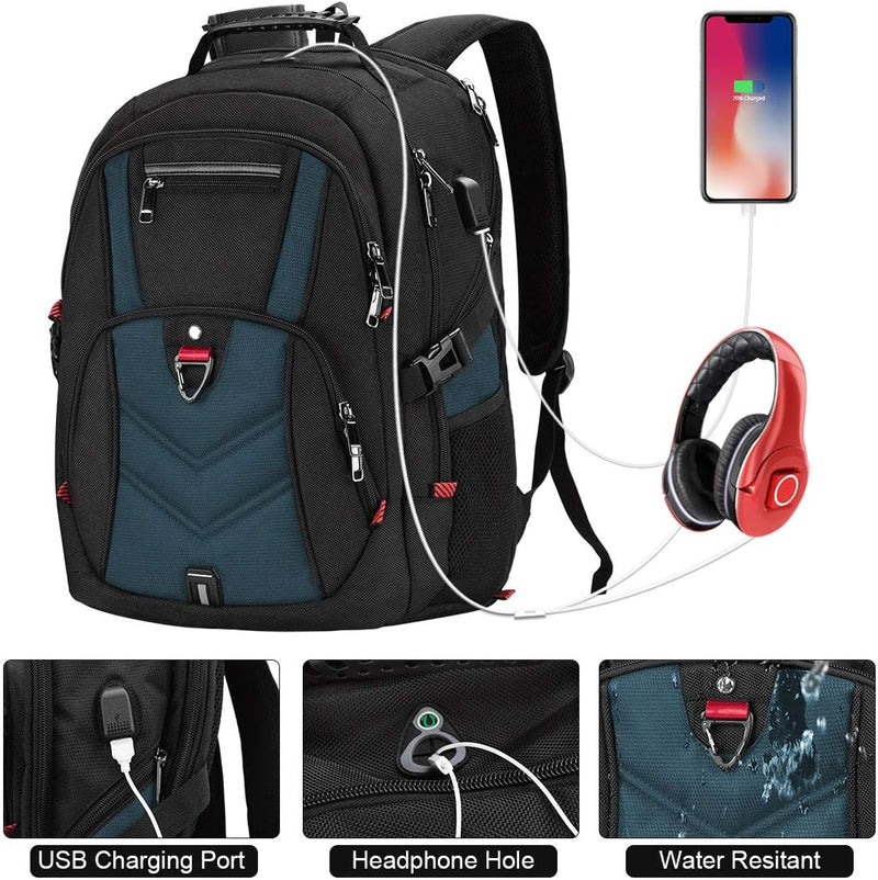 NEWHEY Laptop Rucksack Herren 18 Zoll Schulrucksack Jungen Teenager 18,4 USB Arbeit Business Wasserd