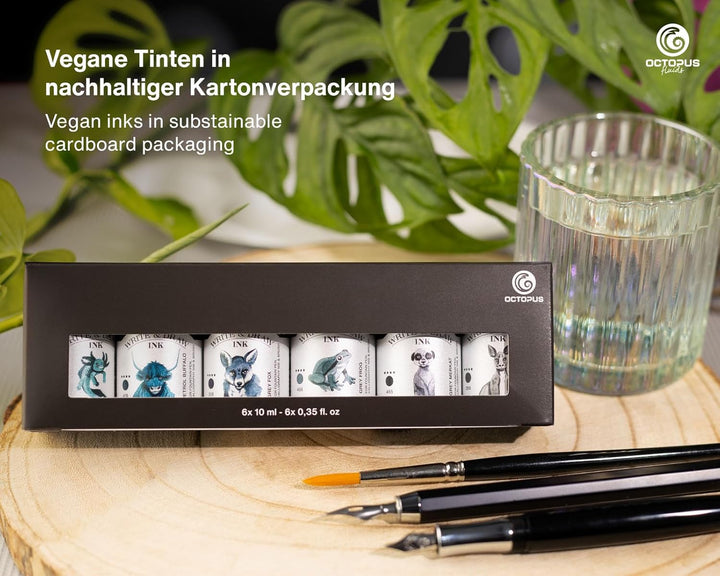 Octopus Write and Draw Ink Set MOUNTAIN, wasserfeste Tinte zum Schreiben und Zeichnen, Kalligraphiet