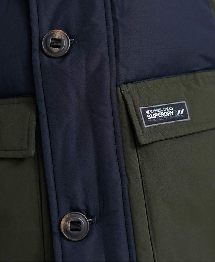 Superdry Herren Rookie Daunenparka mit Farbblock-Design Dunkel Marineblau S