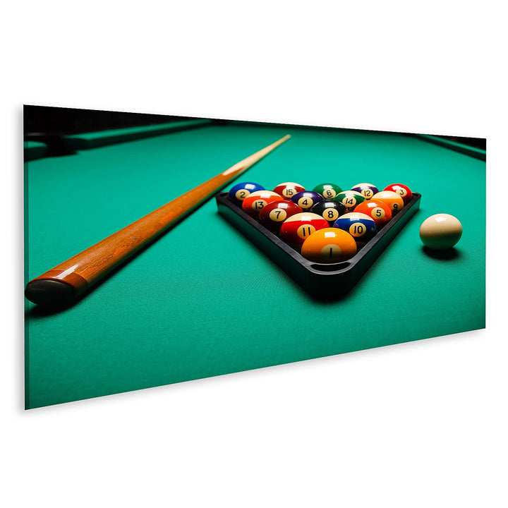 Bild auf Leinwand Billard Tisch Billardkugeln Snooker Wandbild Poster Kunstdruck Bilder Format: 120x