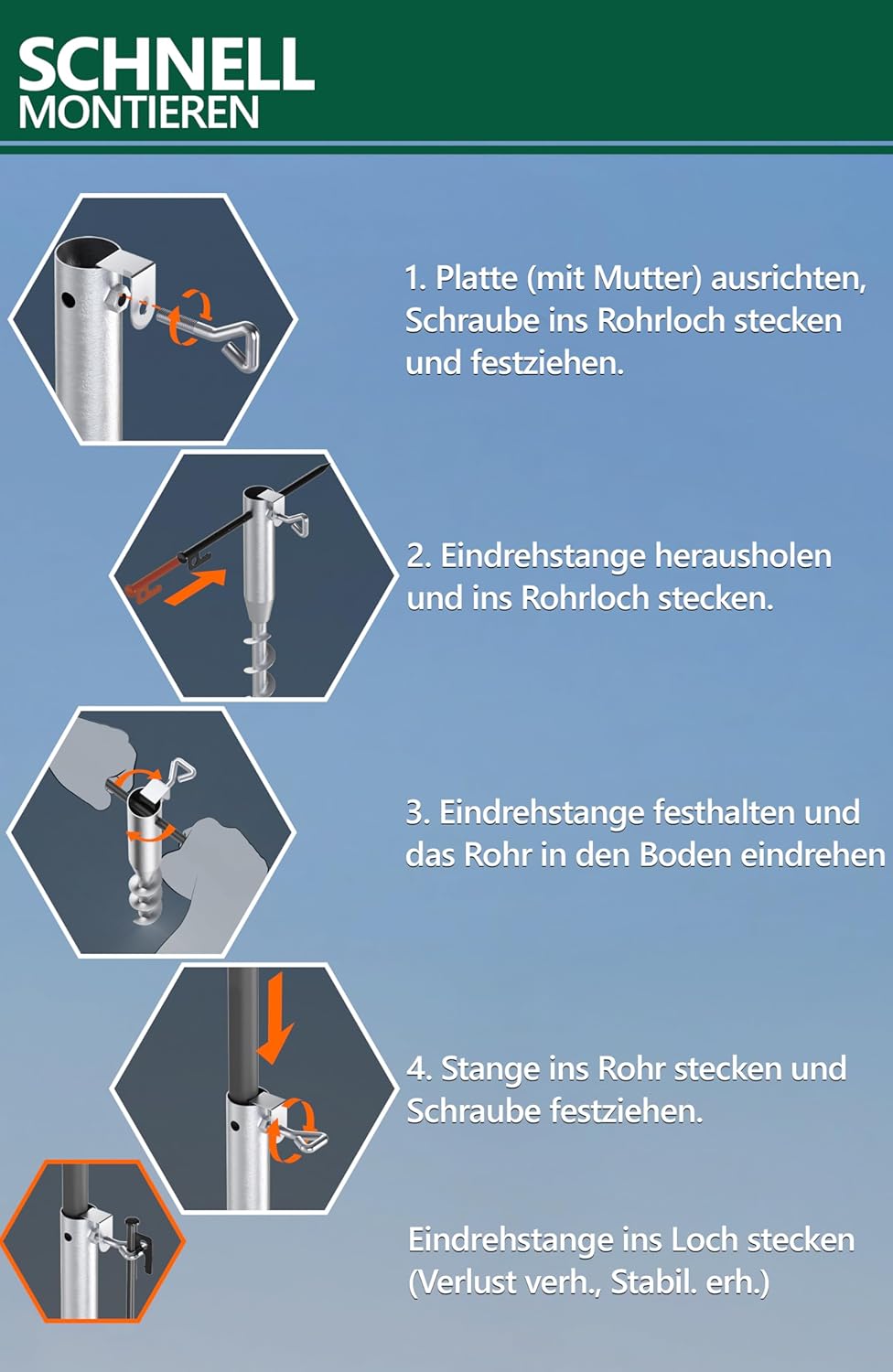 4smile Sonnenschirm Strand 3-in-1 Set, Ø 180 cm, Grün, Strandschirm Windfest Stabil, UV50 Sonnenschu