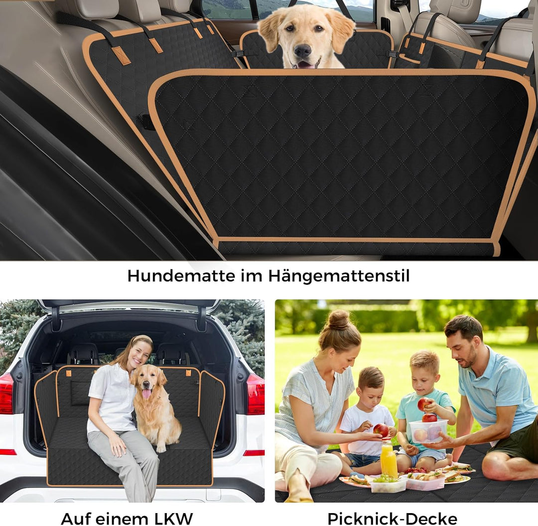 Hundedecke Auto Rücksitz, wasserdicht, Kratzfest Hunde-Autositz Rücksitz, mit 8 stabilen Hartholzpla