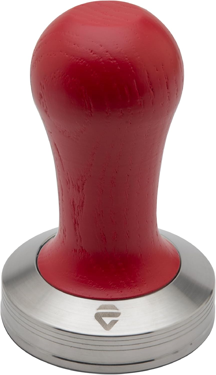Lelit PLA481R Tamper für LELIT58 Filter, Rostfreier Stahl, Roter Holzgriff Roter Holz-Griff LELIT58