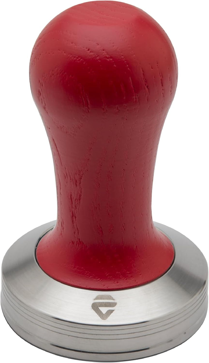 LELIT Kaffee Tamper für LELIT57 Filter mit rotem Holzgriff - Silber/Rot Roter Holz-Griff LELIT57 (57