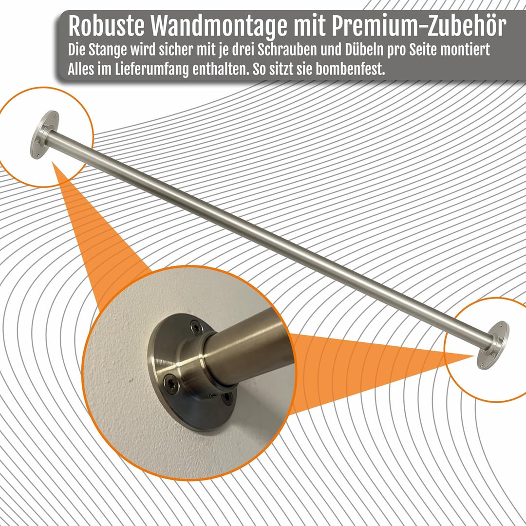Klimmzugstange aus Edelstahl für Wandmontage robuste Reckstange für Klimmzüge, Calisthenics & Traini