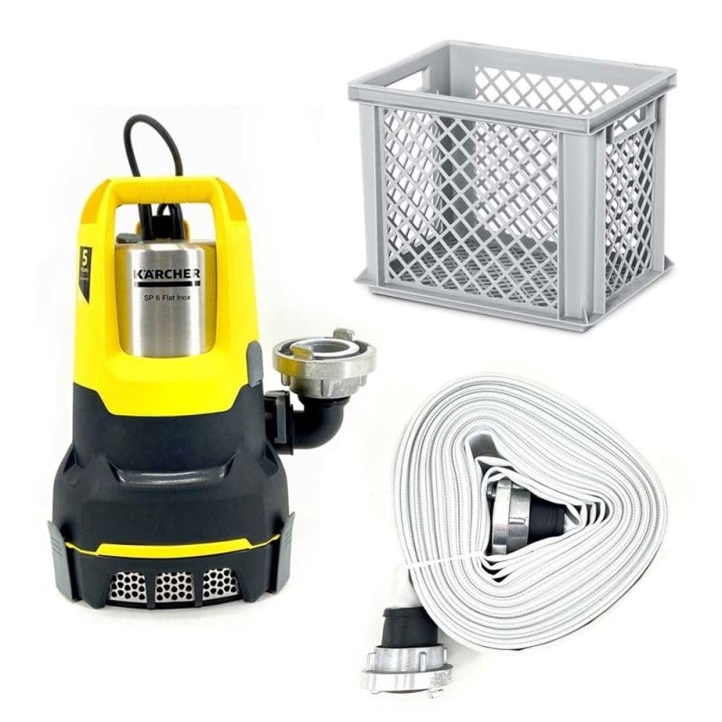 Kärcher Tauchpumpenbox SP 17.000 Flat inkl. C-Kupplung, 20 mtr. Bauschlauch & Kunststoffbox