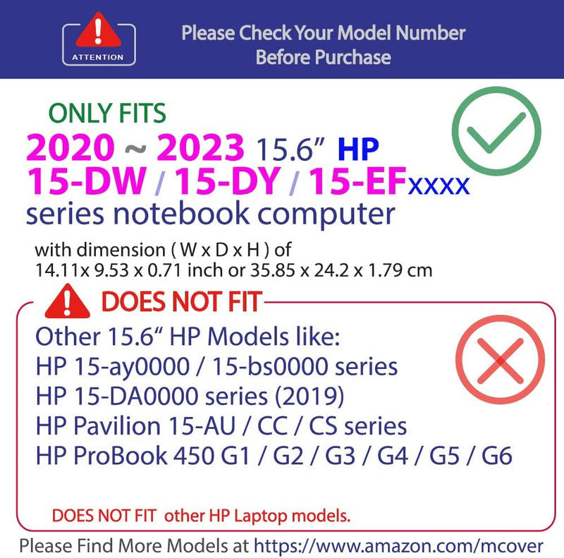 mCover Hartschalen-Schutzhülle Kompatibel mit HP 15-DYxxxx/15-EFxxxx/15s-fqxxxx Serie Laptop (39,6 c