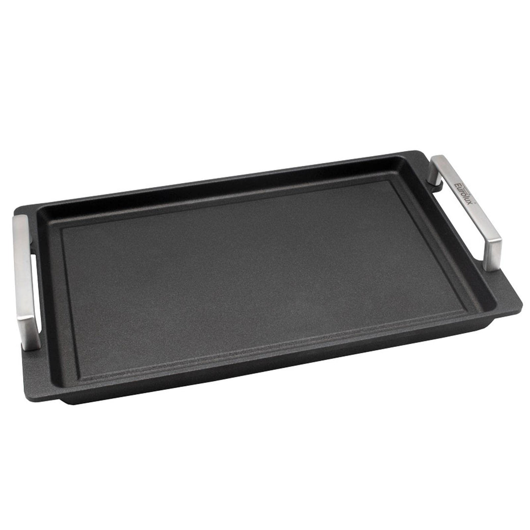 Eurolux Teppanyaki Grillplatte 41 x 24 cm beschichtet - Edelstahl-Seitengriffe - alle Herdarten inkl
