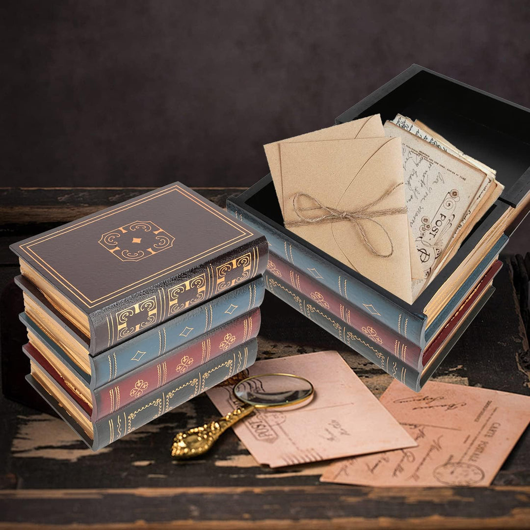Falsche Buchbox 16 x 20 x 14 cm Vintage Europäischen Stil Alte Bücher Deko Buchattrappe Gefälschte B