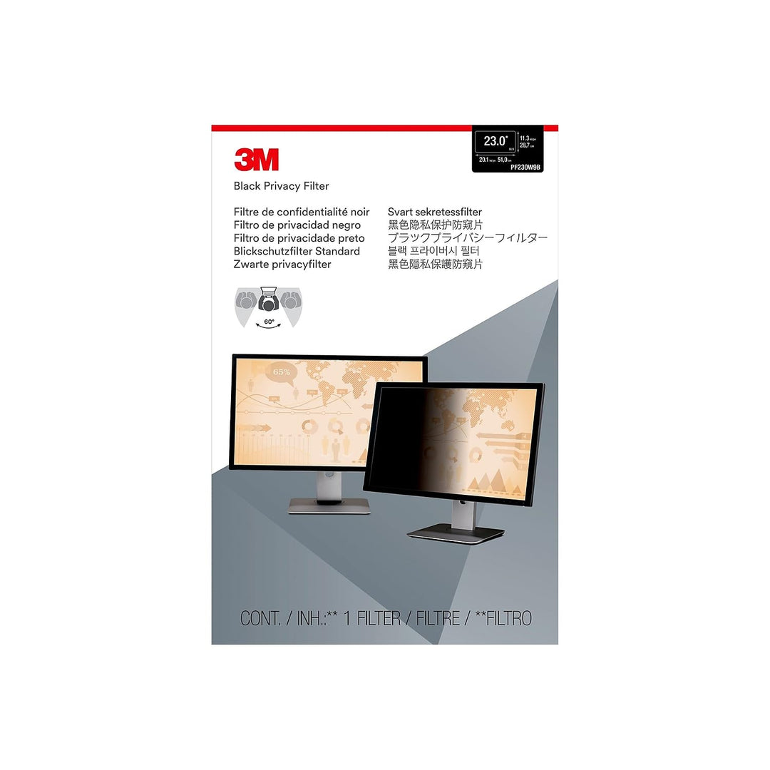 3M PF23.0W9 Blickschutzfilter Standard für Desktops 58,4 cm Weit (entspricht 23,0" Weit) 16:9, 98044