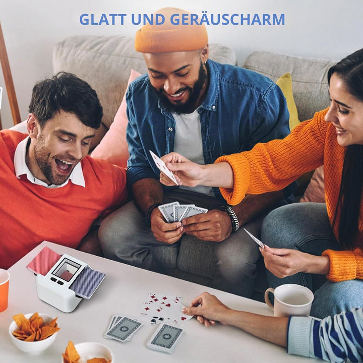 Automatischer Kartenmischer für 1-2 Decks,wiederaufladbarer 2000-mAh-Akku,elektrischer Shuffler für