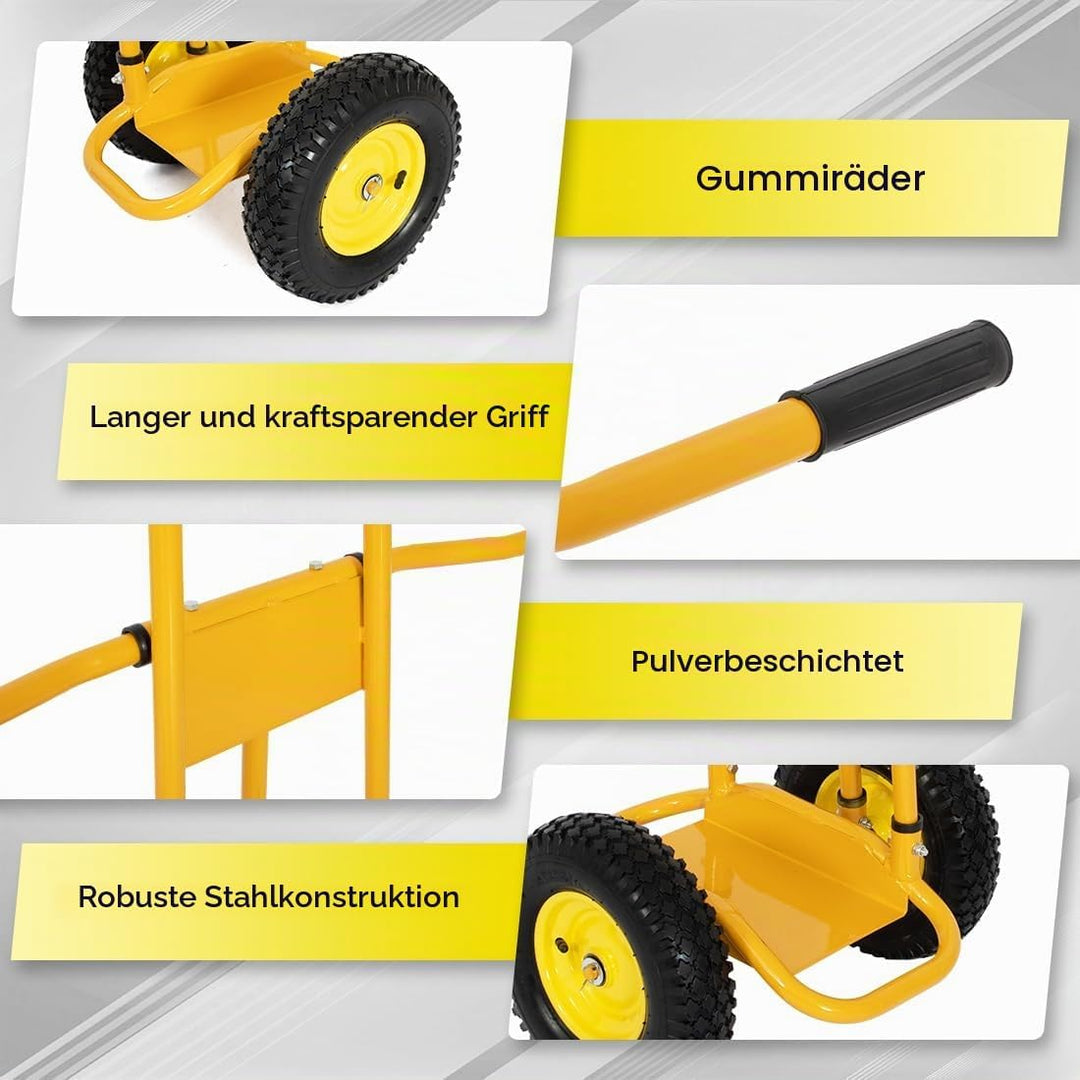 Plattenkarre Platten Transportwagen Tragkraft 500 KG mit 4 Vollgummi Rädern Abnehmbarer Bollerwagen
