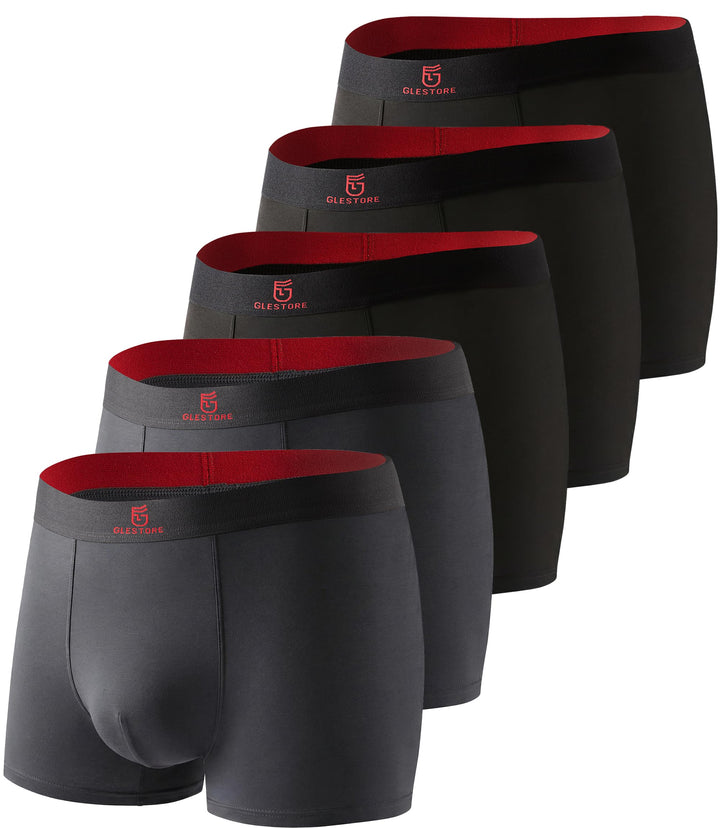 GLESTORE Boxershorts Herren Unterhosen Männer 5er Pack Modal Unterwäsche Hipster Sport Underpants M
