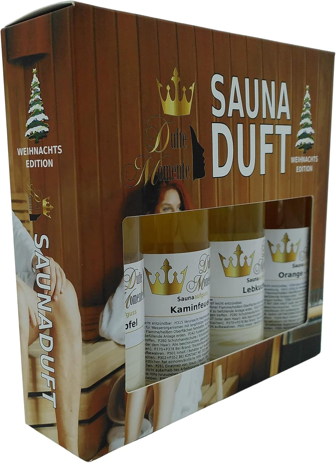 Dufte Momente Saunaaufguss Set – 4 x 250ml | Weihnachtsedition | Profi-Qualität Made in Germany