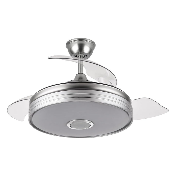 TODOLAMPARA Deckenventilator mit LED-Licht 36 W DC Motor und Lautsprecher Modell MATANUSKA Nickel, 3