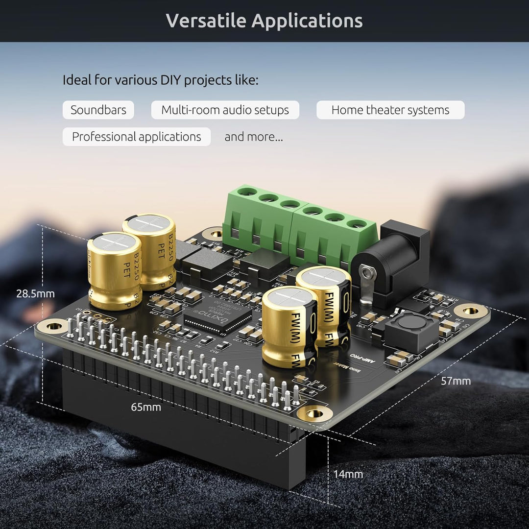 InnoMaker Audio-Verstärker 2x80W Spitzenausgang Klasse D HiFi AMP Pro V2 HAT, mit 192 kHz/24-Bit MA1