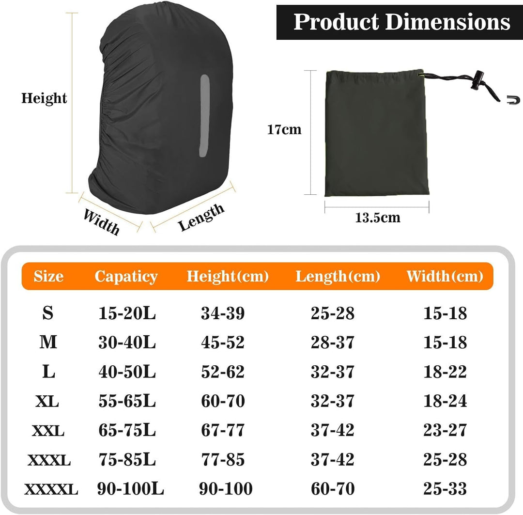 wasserdichte Rucksack-Regenhülle mit Aufbewahrungstasche Schultaschen-Reflektor Rucksackhülle mit re