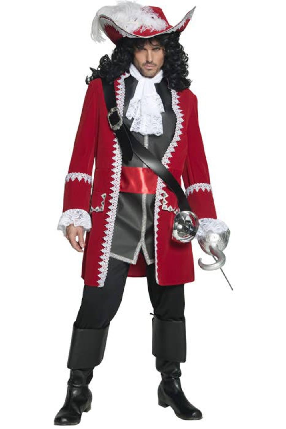 Smiffys Deluxe Authentic Pirate Captain Costume, Red Halloween und Karneval