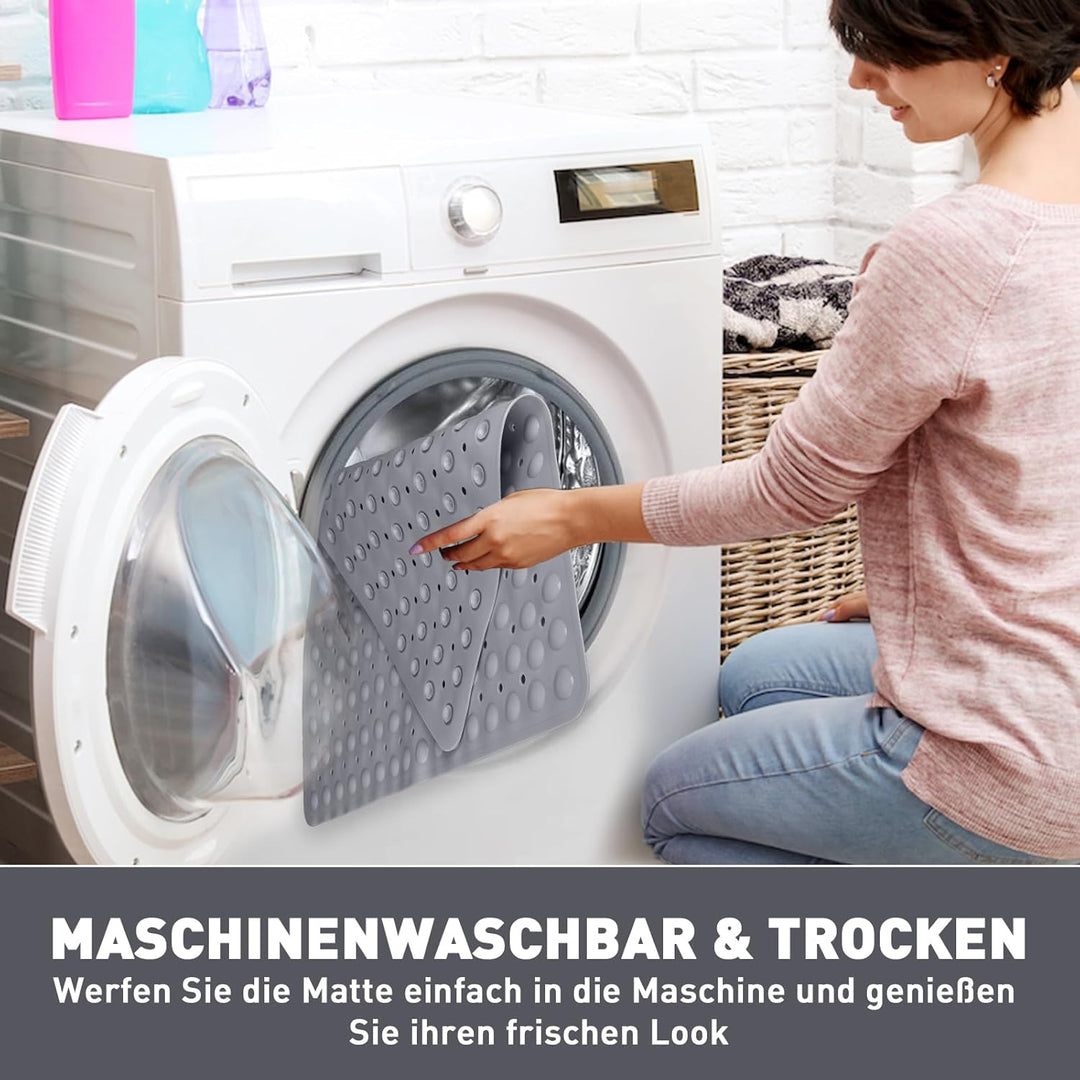 Duschmatte rutschfest Eckduschmatte 70 * 70cm, Duscheinlage Dreieckig mit Saugnäpfe für Eckdusche, D