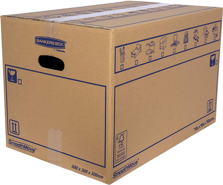 Packung mit 10 Kartons mit Griffen für Umzug, Aufbewahrung und Transport, sehr robust, 50 x 30 x 30